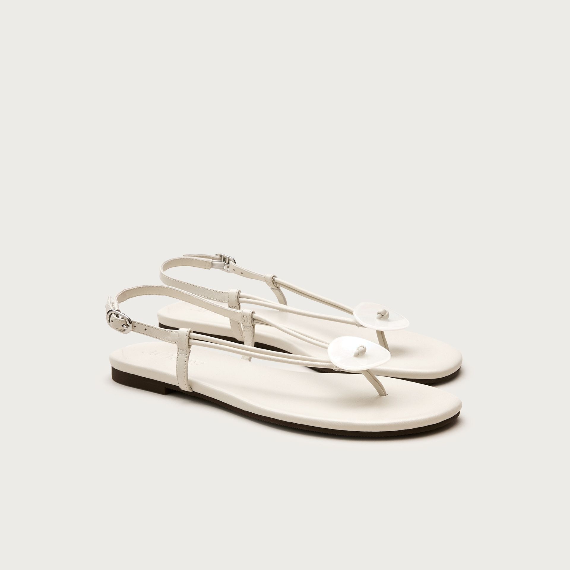 Audrey Disc Slingback Sandals in Leather