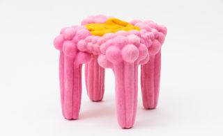 Liam Lee pink sculptural felt stool