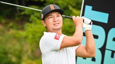 Jinichiro Kozuma takes a shot during LIV Golf Greenbrier