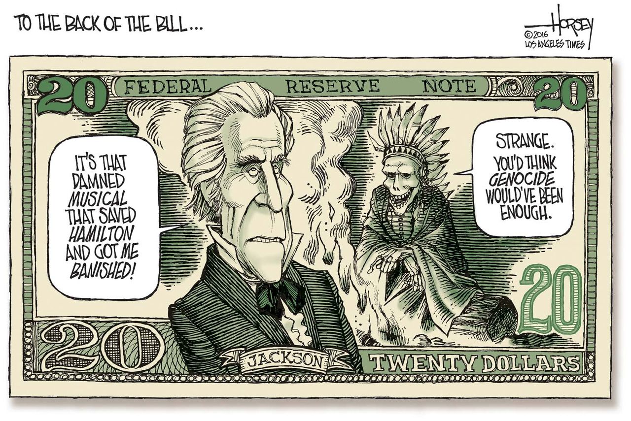 Editorial Cartoon Jackson Tubman 20 Bill