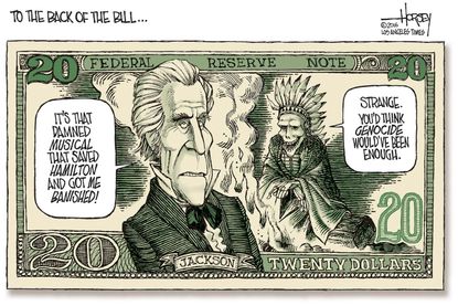 Editorial Cartoon Jackson Tubman 20 Bill