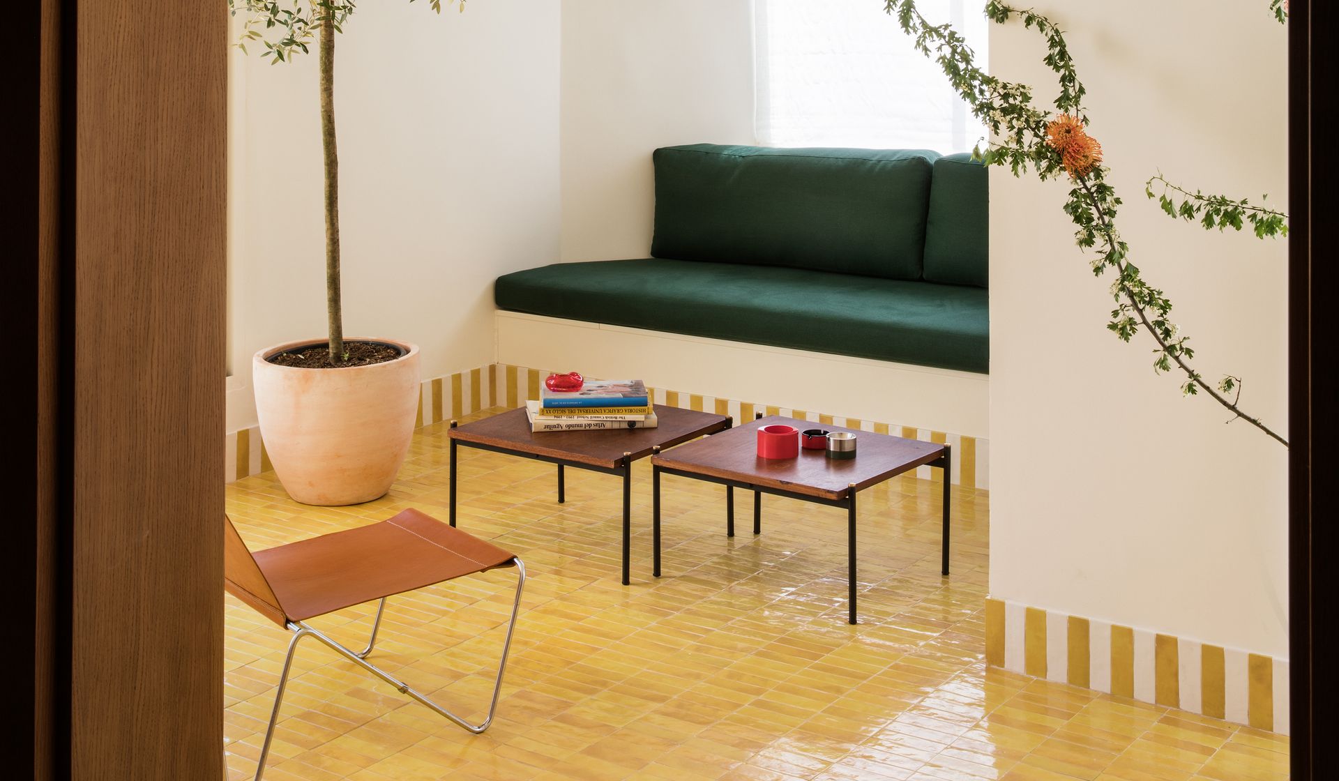 View of A Madrid apartment with a different color tile in every room