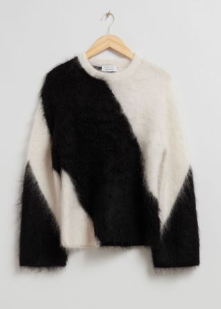 Two-Tone Knit Sweater