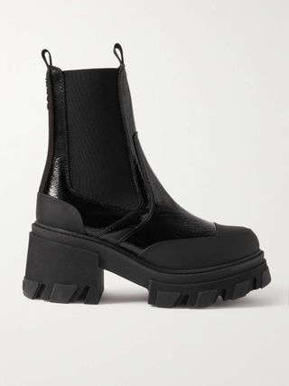 Patent-Leather Platform Chelsea Boots