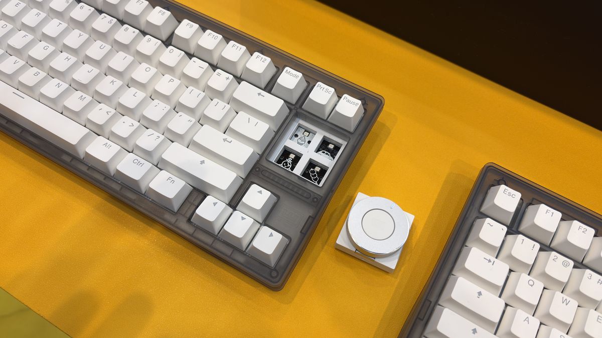 Wooting's new knob on display at its booth at Computex 2026.