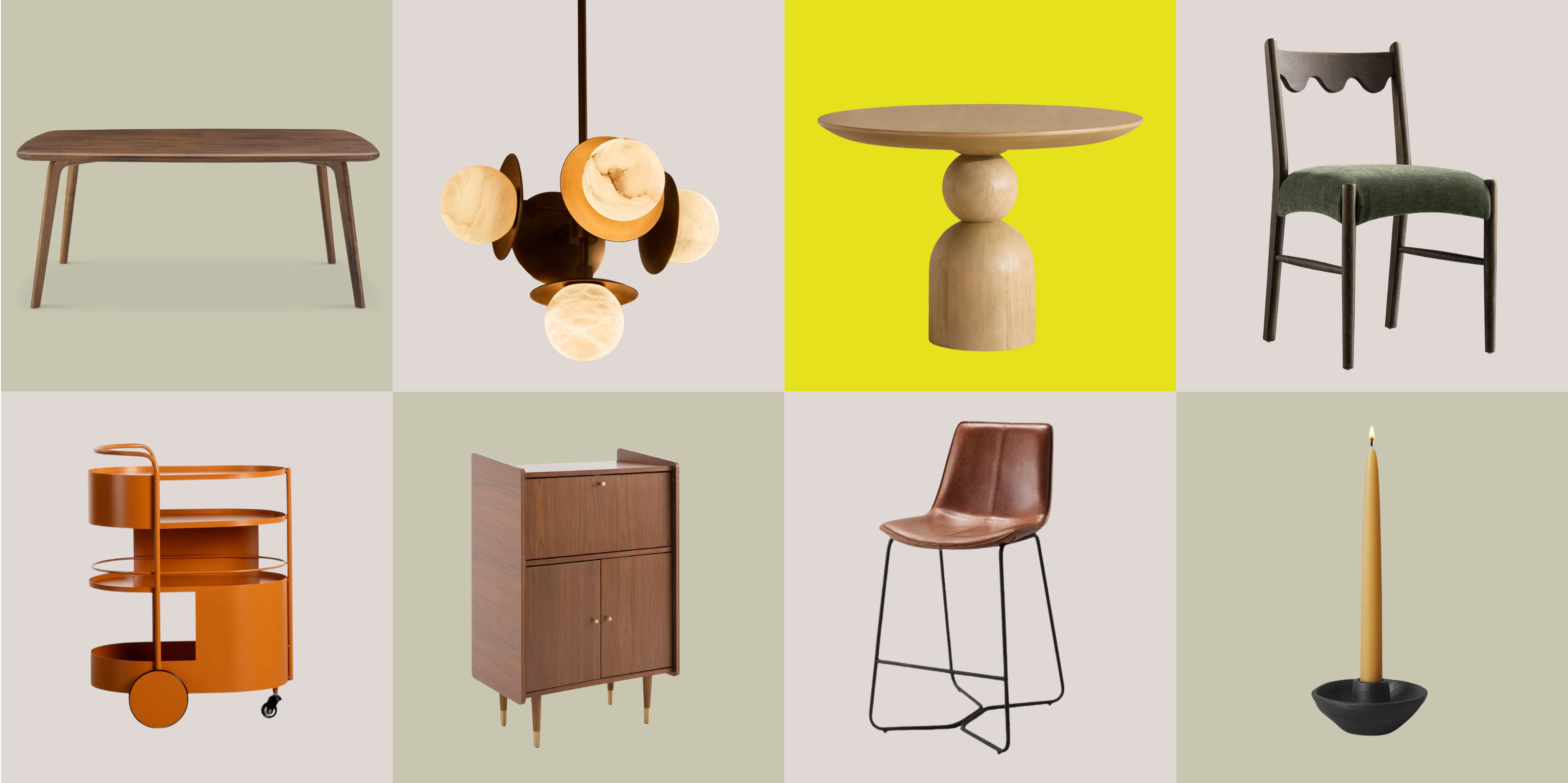 Product Grid with Mid - century products for dining rooms