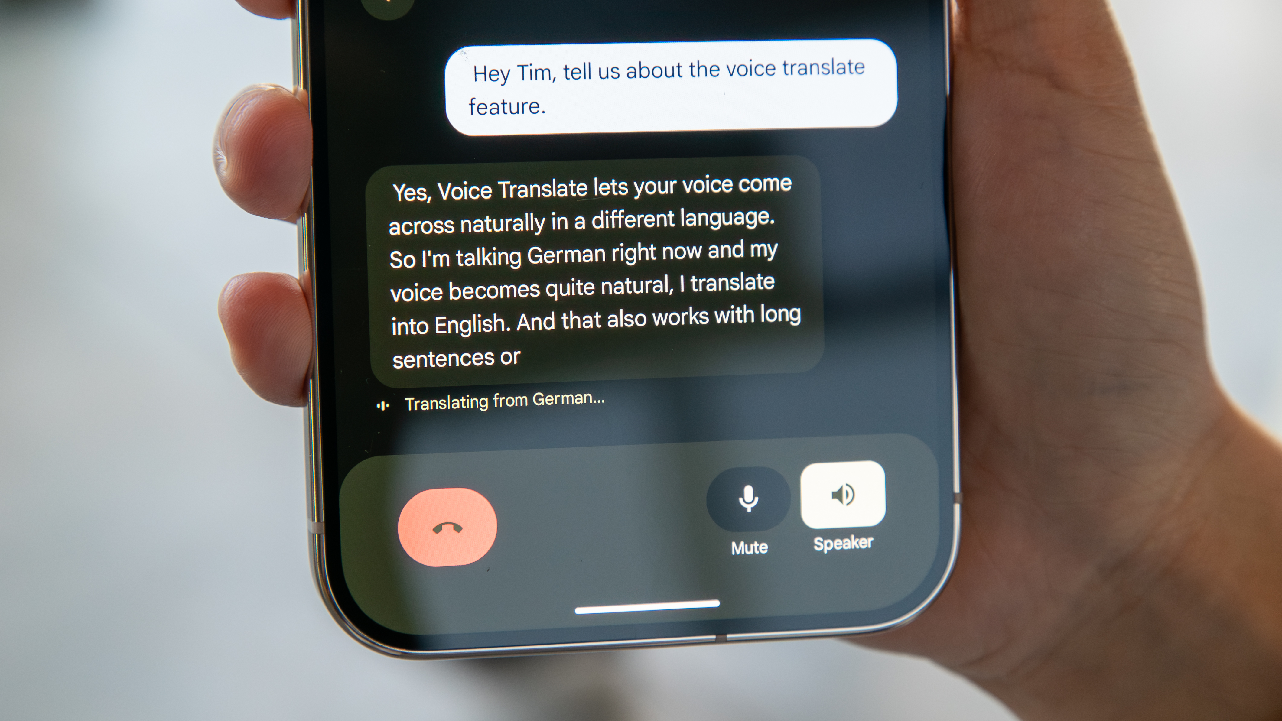 Live call translation on the Pixel 10 Pro XL