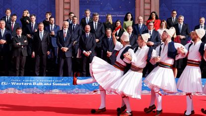 EU and Balkan leaders are welcomed to the EU-Western Balkans Summit in Tirana, Albania