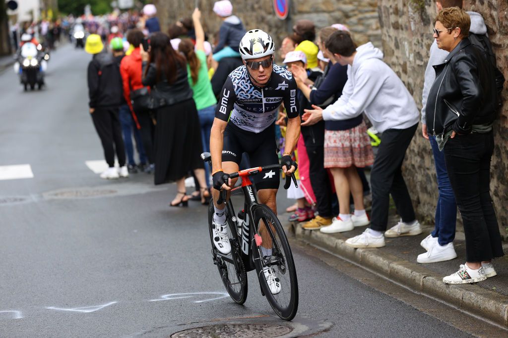 MRDEBRETAGNE GUERLDAN FRANCE JUNE 27 Simon Clarke of Australia and Team Qhubeka NextHash in the Breakaway during the 108th Tour de France 2021 Stage 2 a 1835km stage from PerrosGuirec to MrdeBretagne Guerldan 293m LeTour TDF2021 on June 27 2021 in MrdeBretagne Guerldan France Photo by Tim de WaeleGetty Images