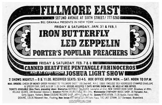 Press ad for Iron Butterfly and Led Zeppelin at the Fillmore East