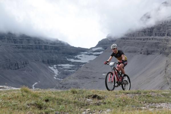 Max Plaxton shows the strain as he crests the day's major climb.