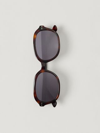 Tortoiseshell-Effect Oval Sunglasses