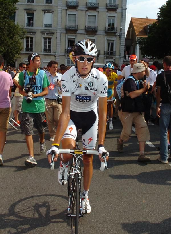 Andy Schleck was back in the white jersey of best young rider.