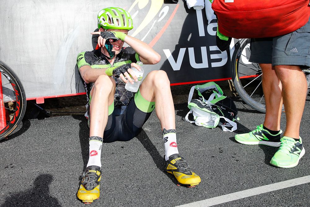 Dan Martin (Cannondale-Garmin) recovers after stage 7.