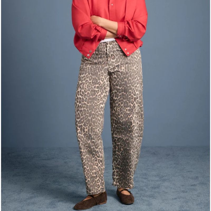 Mint Velvet , Leopard Print Barrel Leg Jeans