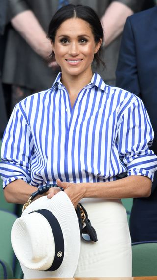 Meghan, Duchess of Sussex attends day twelve of the Wimbledon Tennis Championships