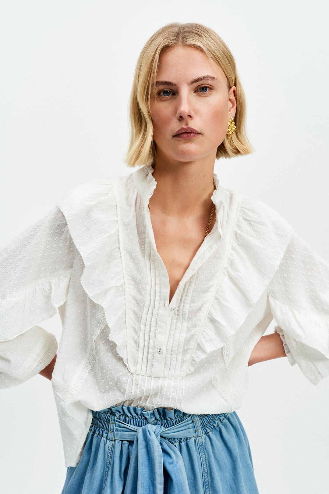 The Copain Shirt (white Swiss Dot) - 8