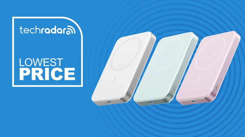 Three Anker MagGo Power bank 10K Slim chargers are pictured next to each other. They are white, green, and pink in color. To the left of them is text which reads &quot;lowest price&quot;.