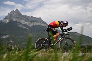 Wout van Aert time trialling at the 2023 Tour de France