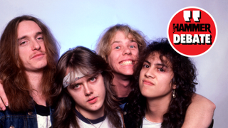 A young Metallica grinning at the camera in 1986