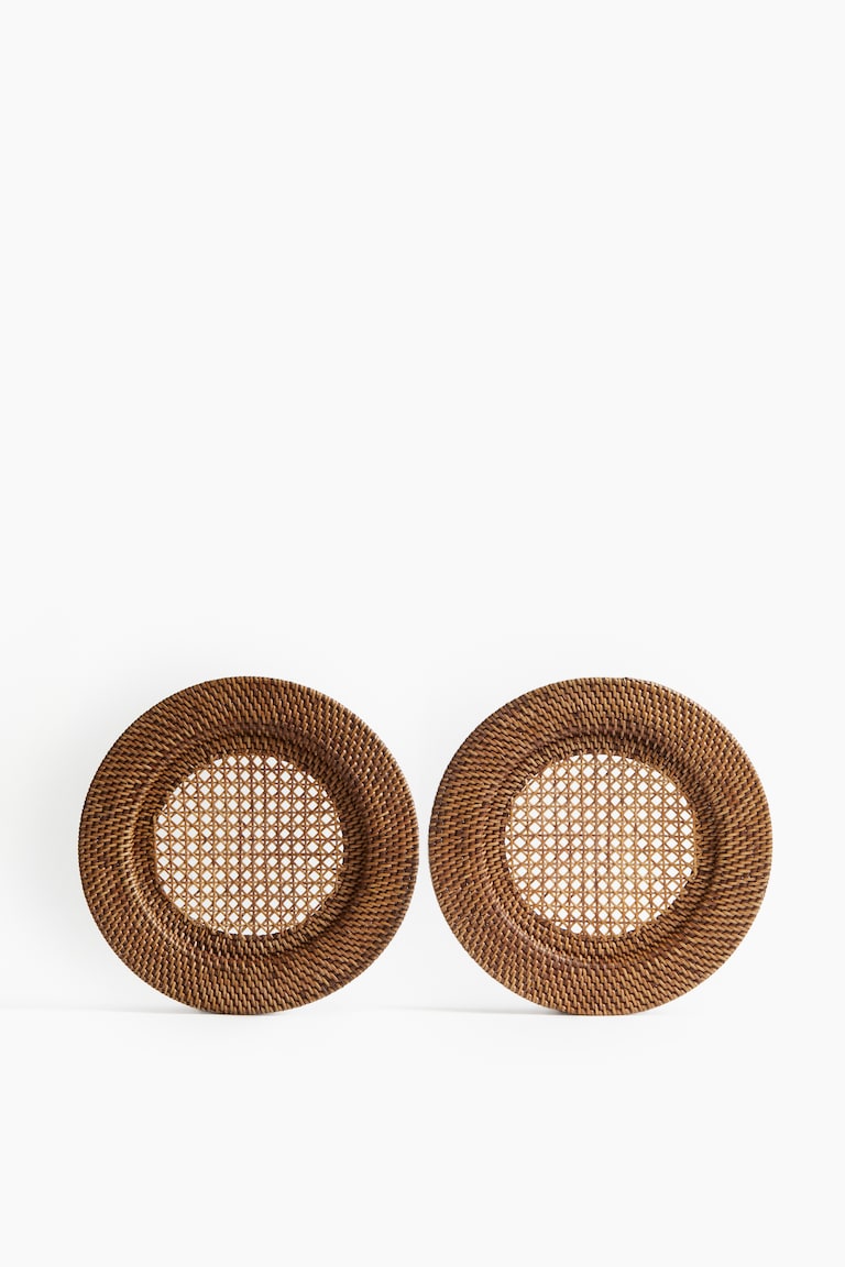 2-Pack Rattan Charger Plates