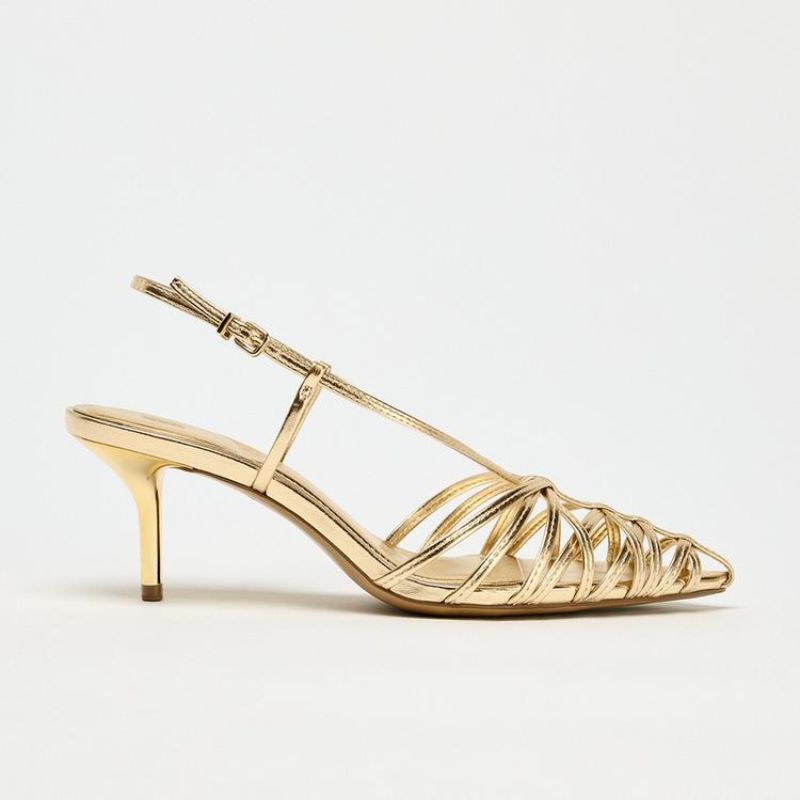 Zara , Metallic effect heel slingback