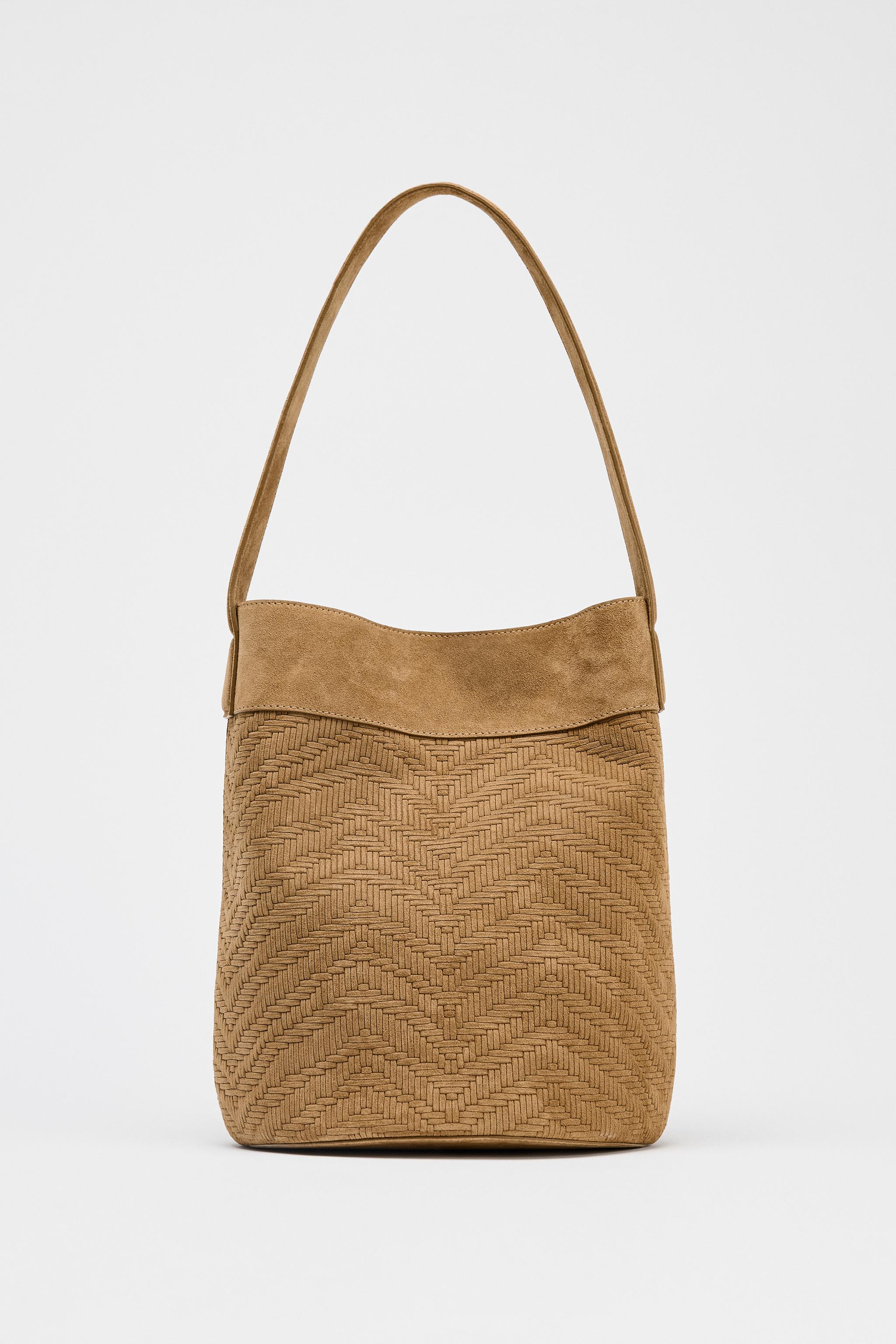 Leather Braided Maxi Bucket Bag