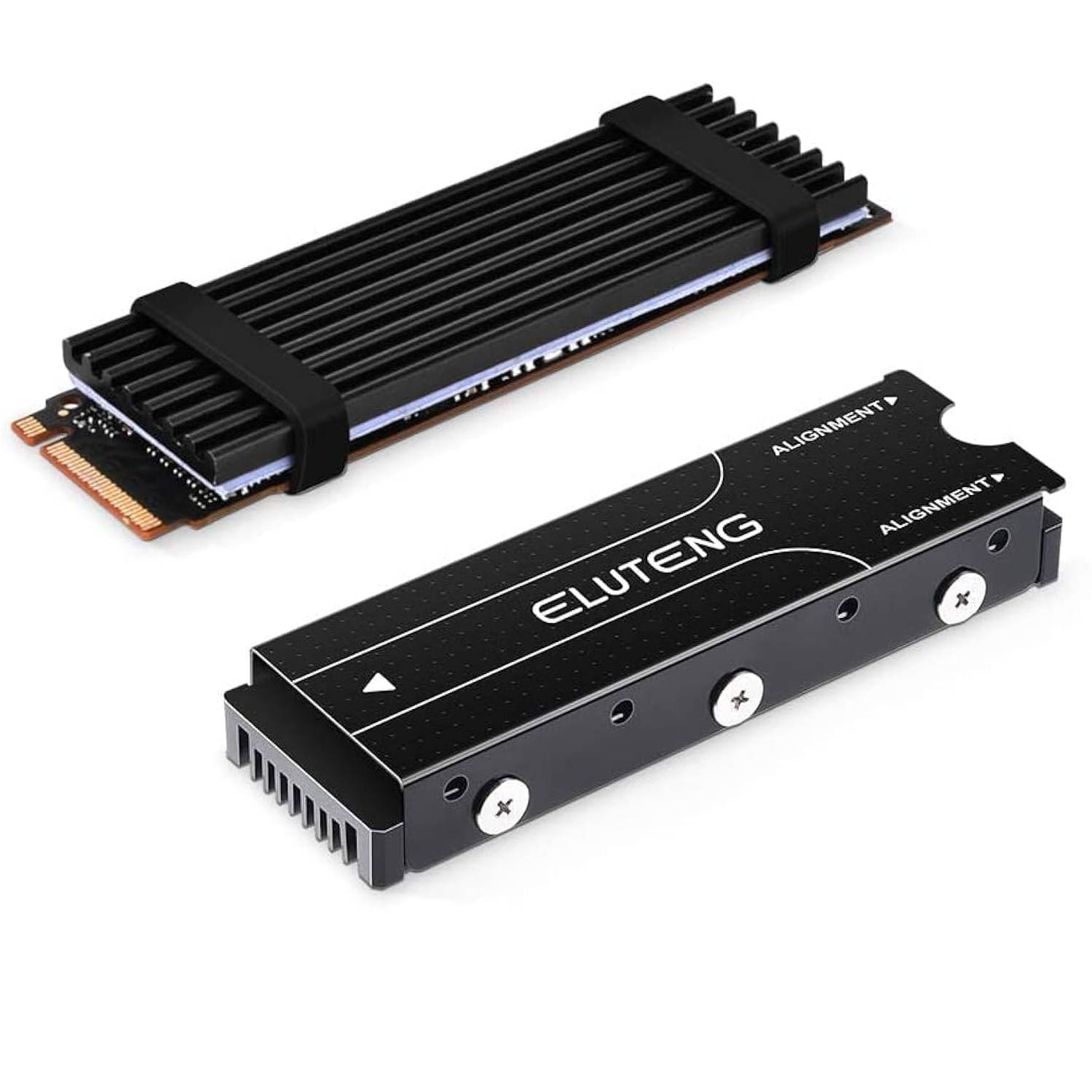 Image of the front and back of the Eluteng PS5 heatsink.