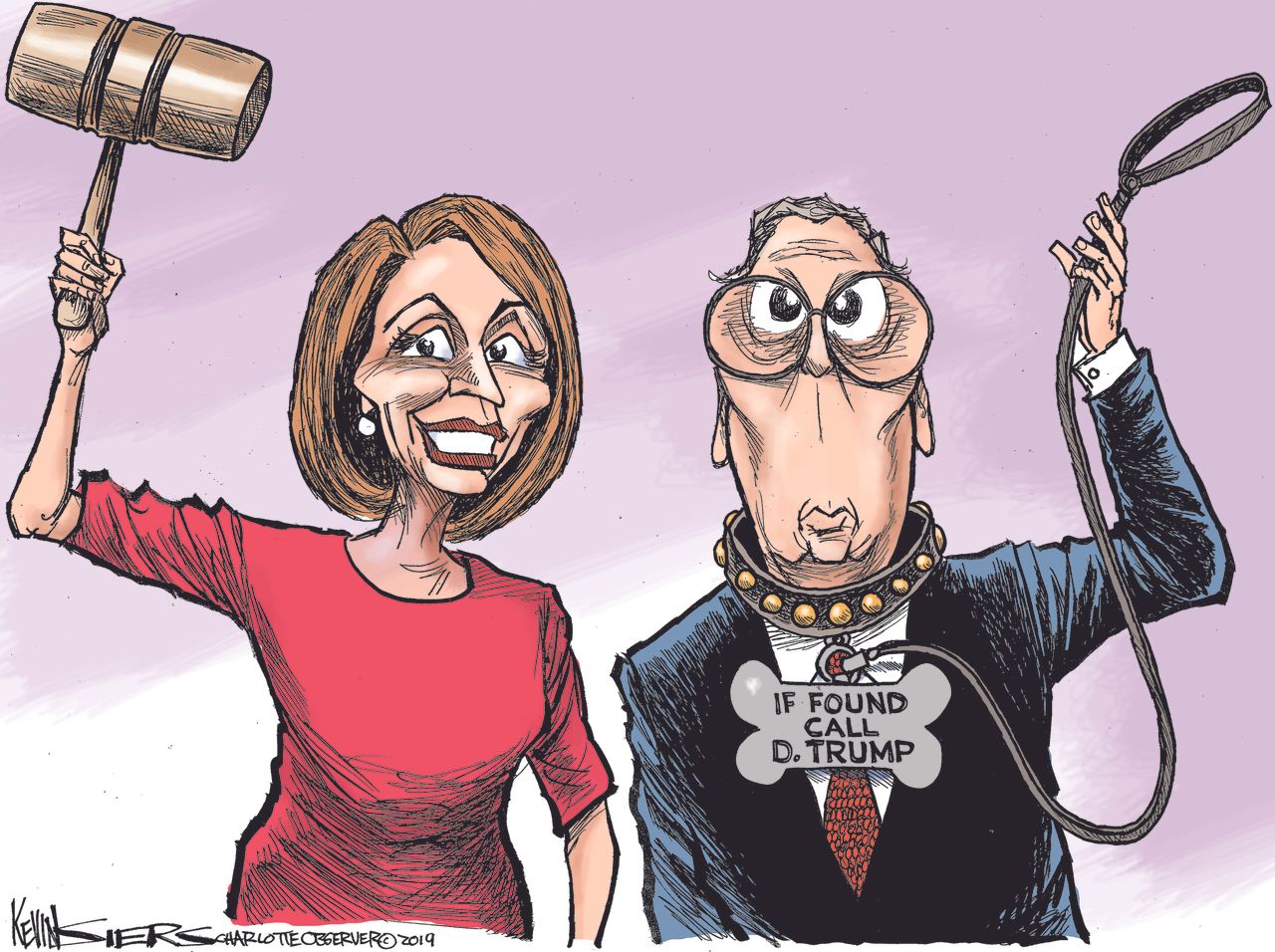 Political cartoon U.S. Nancy Pelosi Mitch McConnell congress Trump