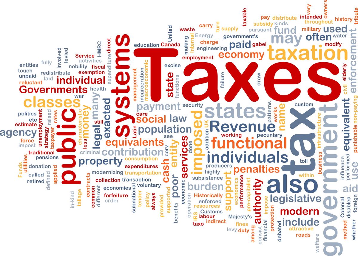 Taxes word cloud