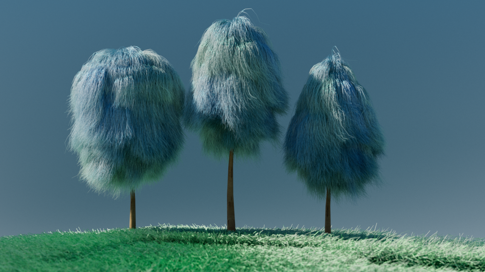 Cinema 4D 2025 review; 3D rendered trees