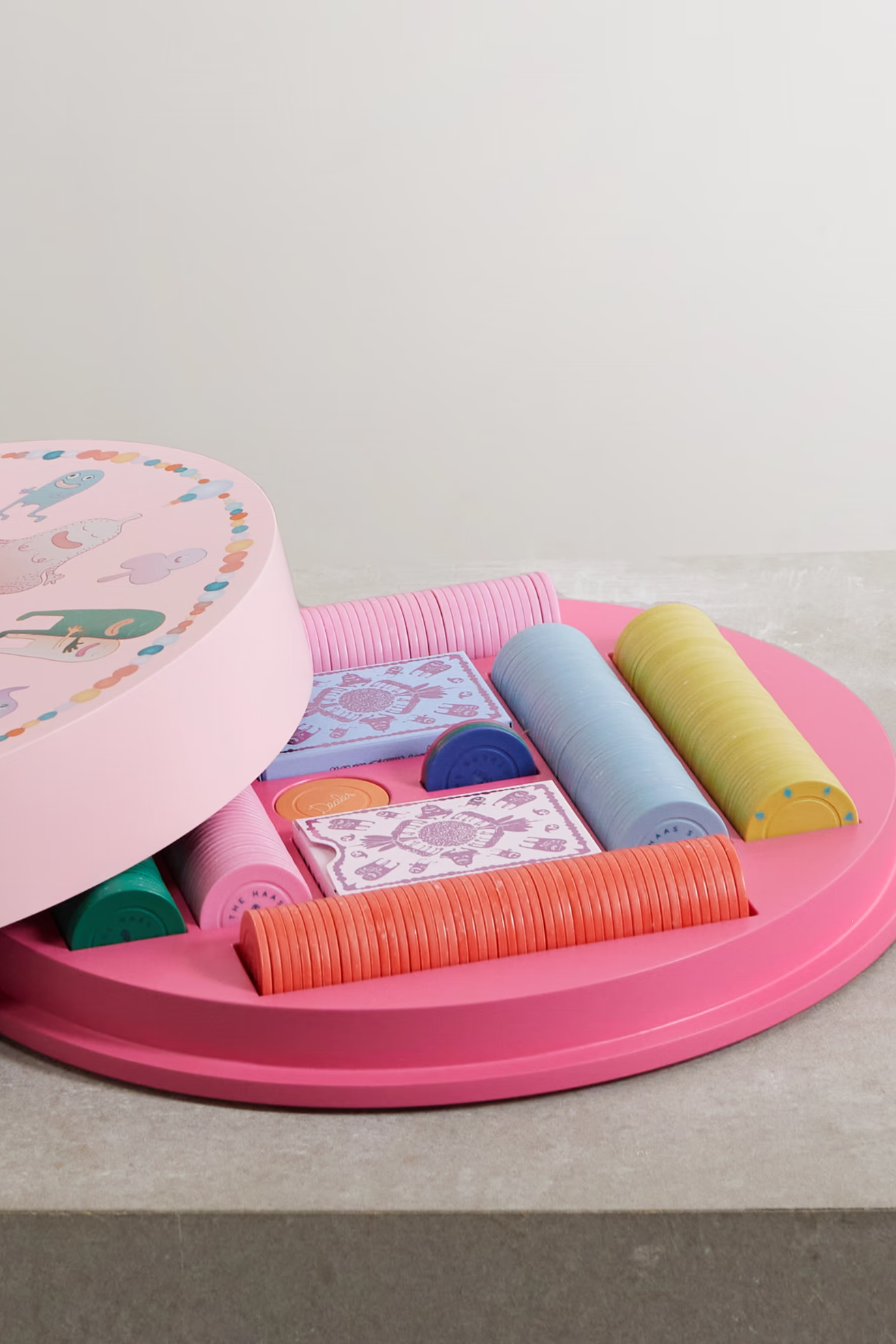 A colorful poker set