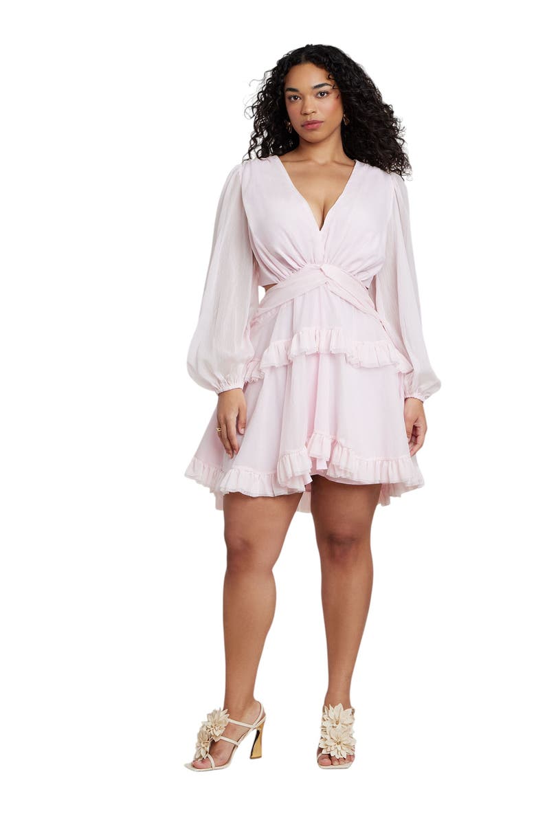 Patbo X Eloquii Puff-Sleeve Ruffle Mini Dress