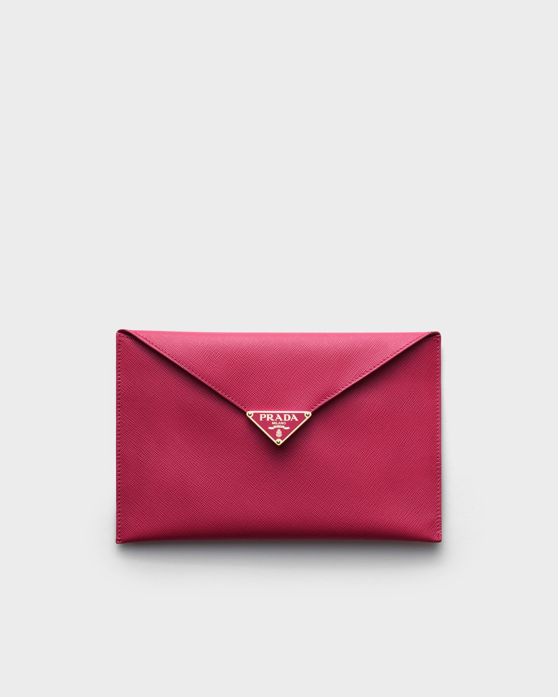 Saffiano Leather Envelope Clutch