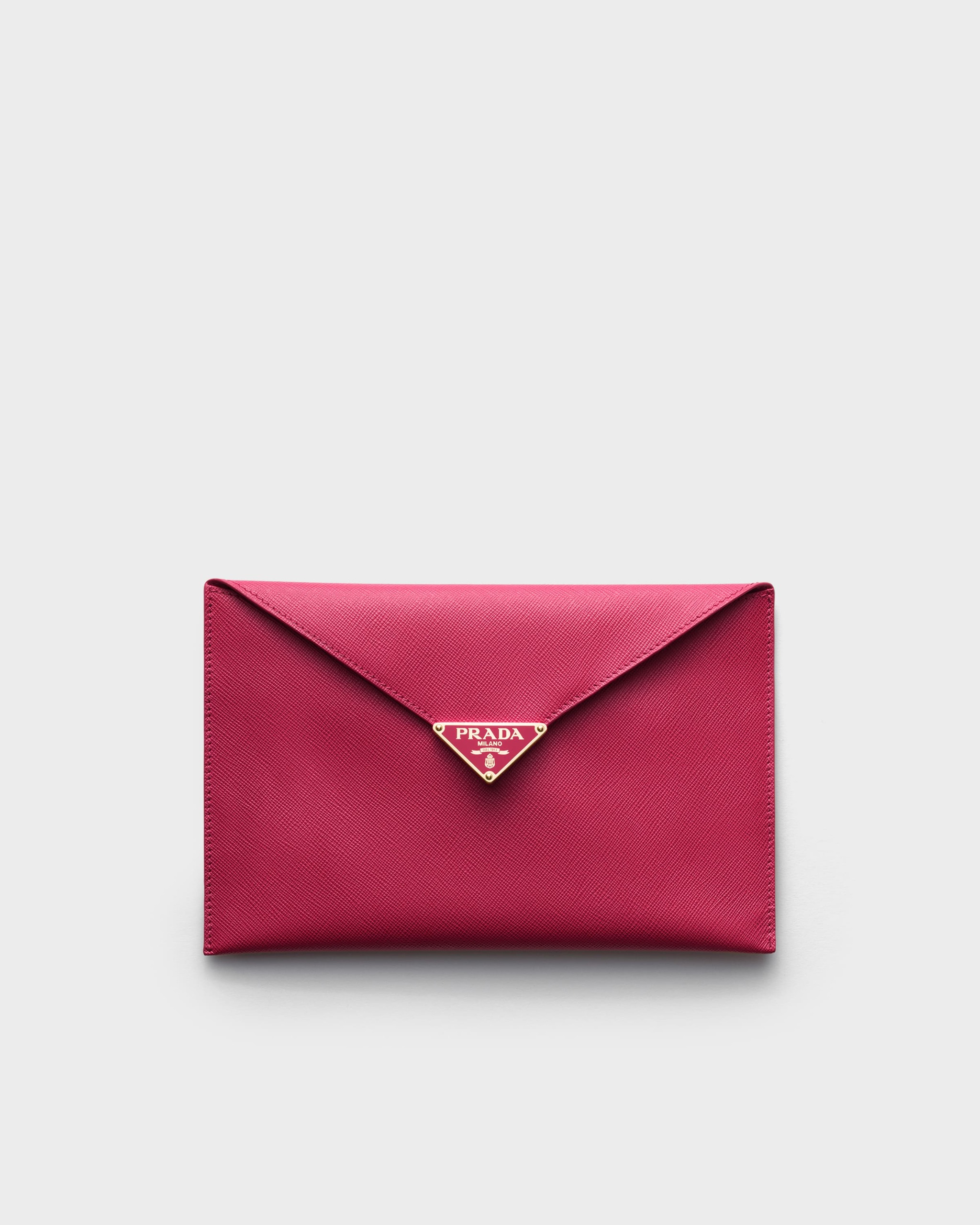 Saffiano Leather Envelope Clutch