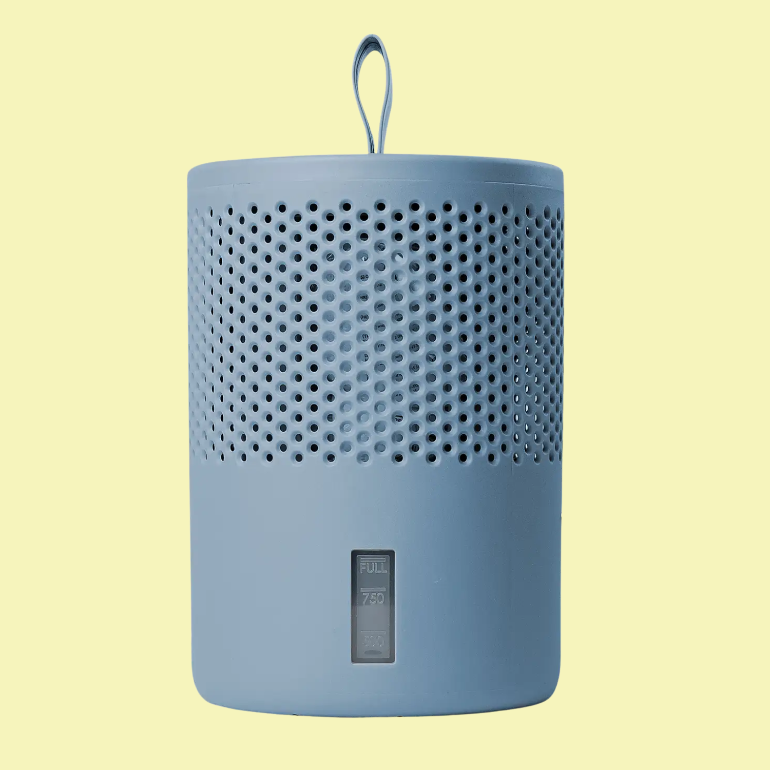 A blue dehumidifier