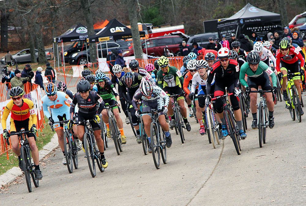The day was a bit cloudy as the women take off at a furious pace.
