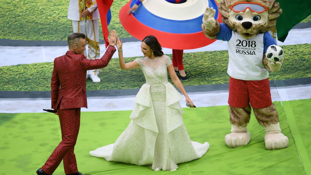 Robbie Williams Aida Garifullina World Cup Zabivaka the wolf
