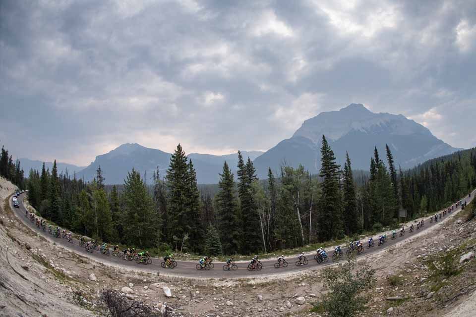 Jasper National Park formed a stunning backdrop to stage 1 of the Tour of Alberta.