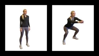 Personal trainer Amanda Place demonstrating a squat