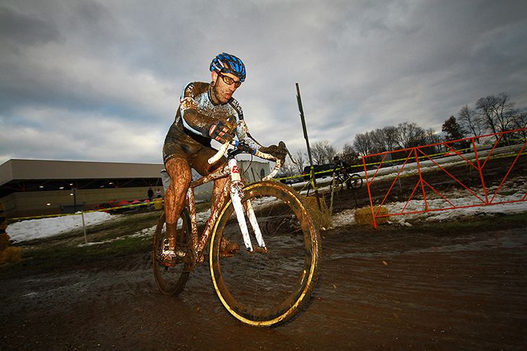 Adam Myseron (Cycle/Smart) turns onto the straightaway. One of the few sections that you could ride