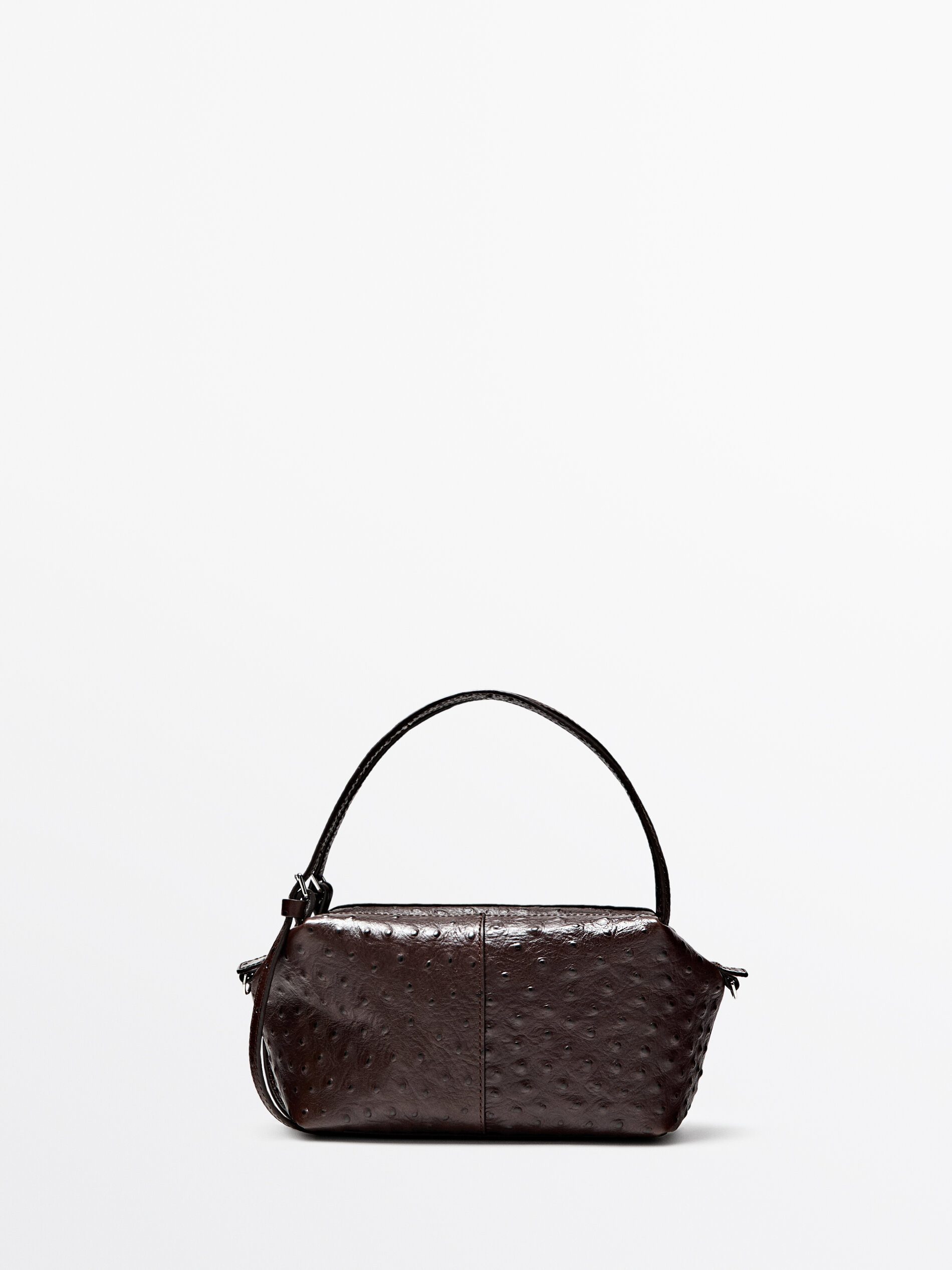 Textured Leather Mini Satchel Bag