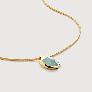 Gold Vermeil Odyssey Necklace Adjustable 41-46cm/16-18’ - Aquamarine