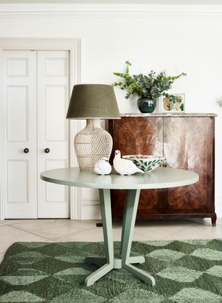 Hallway table with last minute Christmas styling by Birdie Fortescue