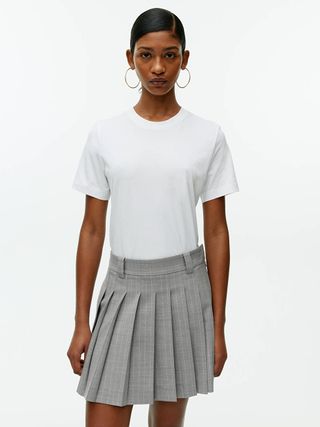 Pinstripe Mini Skirt - Grey - Arket