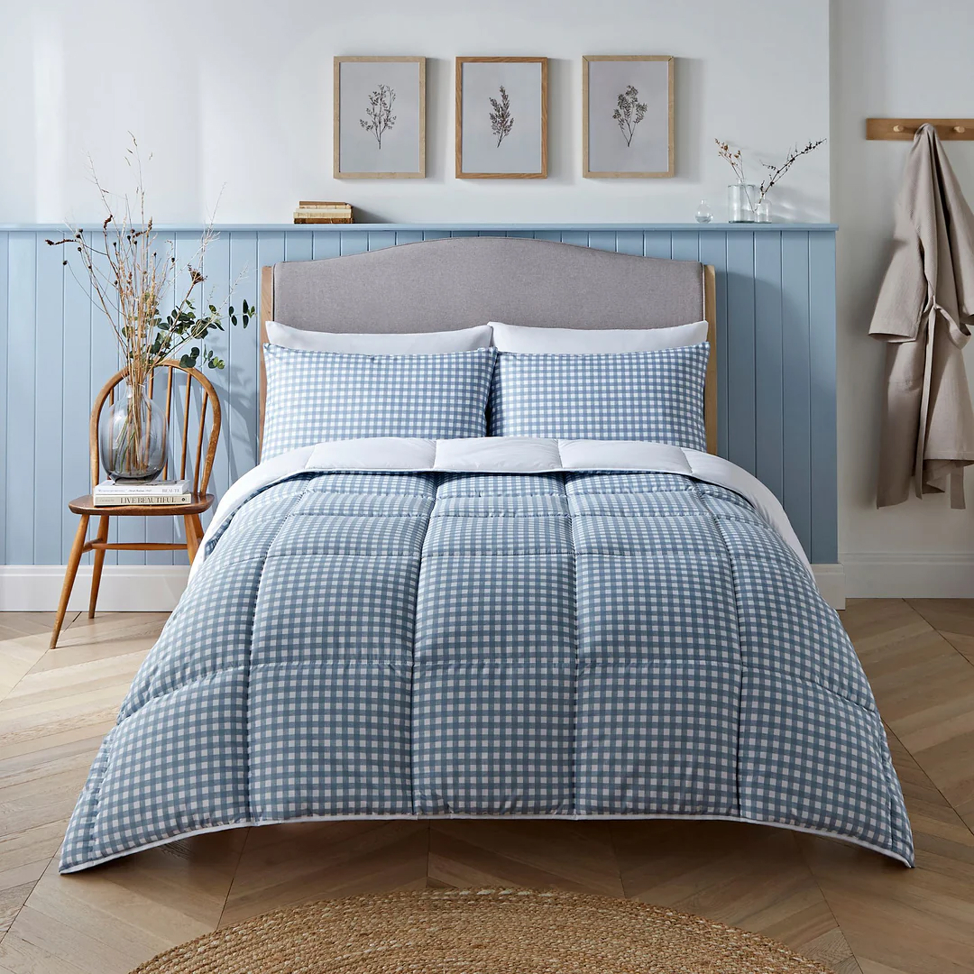 Night Lark gingham coverless duvet