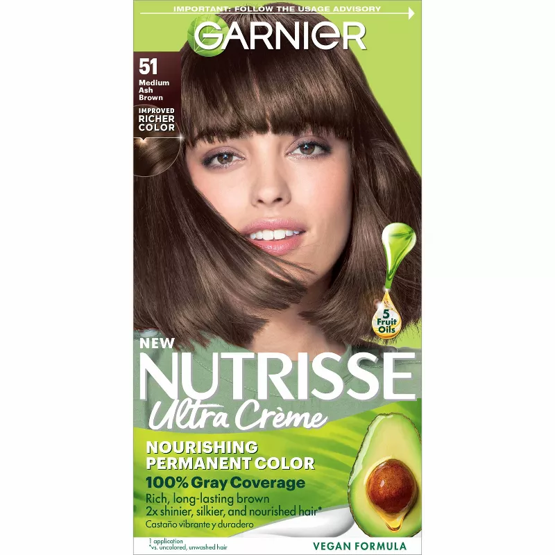 Garnier Nutrisse Nourishing Permanent Hair Color Creme - 51 Medium Ash Brown