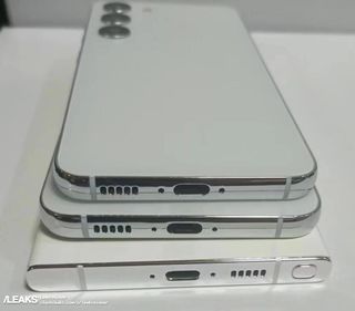 Leaked images of dummy units of the Samsung Galaxy S23 lineup