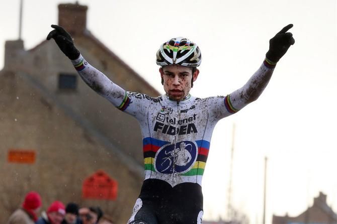 U23 men's world champion Wout Van Aert (Telenet-Fidea) solos to victory at the Superprestige finale in Middelkerke