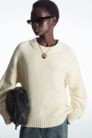 Gathered-Sleeve Jumper